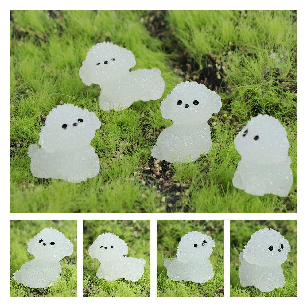 Realistic Noctilucent Dog Figurines Handmade Micro Landscape Decoration  Car Decoration