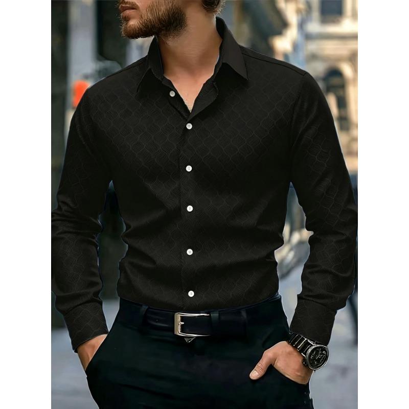 Men S Long Sleeve Digital Print Casual Business Shirt For Spring Autumn