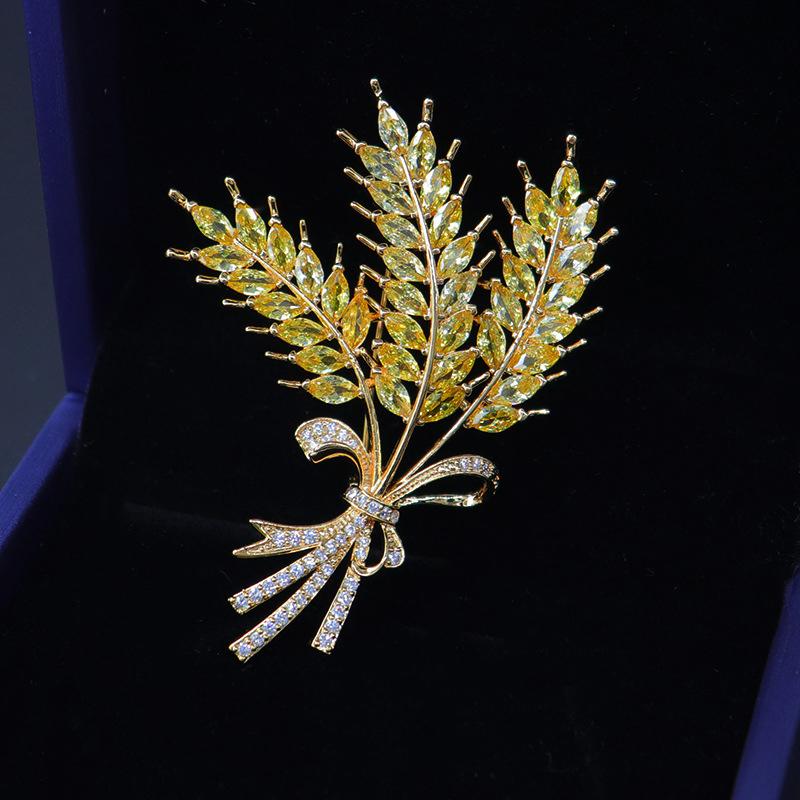 Goldene Ähre Brosche High-End Nische Corsage Temperament Vielseitig Bouquet Anzug Mantel Anstecknadel