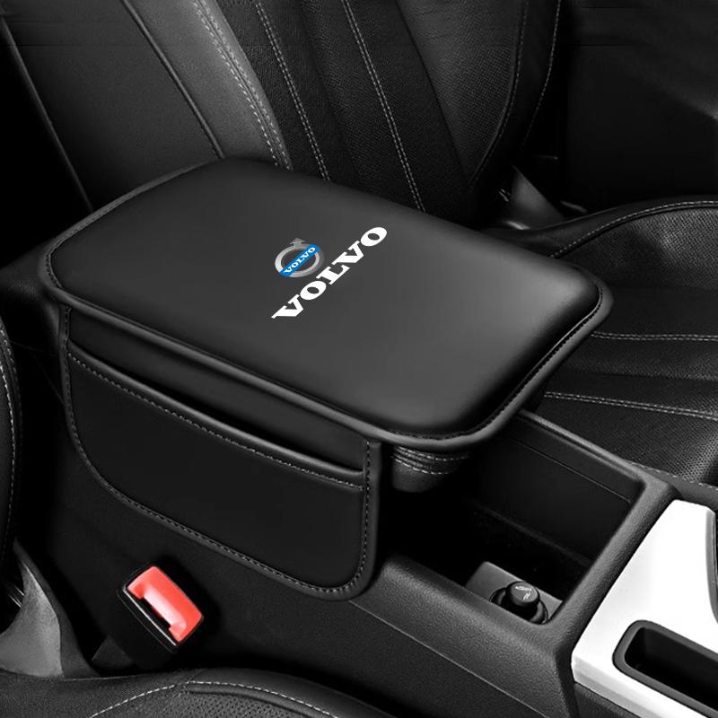 Podložky loketní opěrky do auta Kožená výplň loketní opěrky s kapsou pro Volvo XC90 V90 V60 XC60 V40 EC40 EX40 S80 S60 S90 C40 XC4 KW0