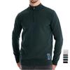 Herr Quarter Zip Up Pullover Slim Fit Mock Neck Långärmad Tröjor Toppar Casual Enfärgad Lättviktig Stickad Polo Sweatshirt för Män
