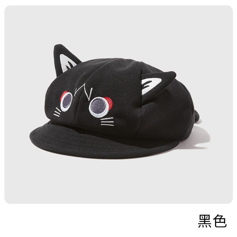 Cat ears octagonal hat new sweet sister women's newsboy hat show face little beret cute cos hat
