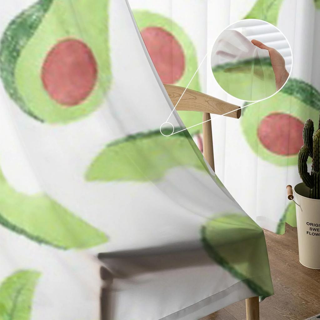 Avocado Frucht Tüll Transparente Fenstervorhänge für Wohnzimmer Das Schlafzimmer Moderne Chiffon Voile Organza Vorhänge Dekor Vorhänge