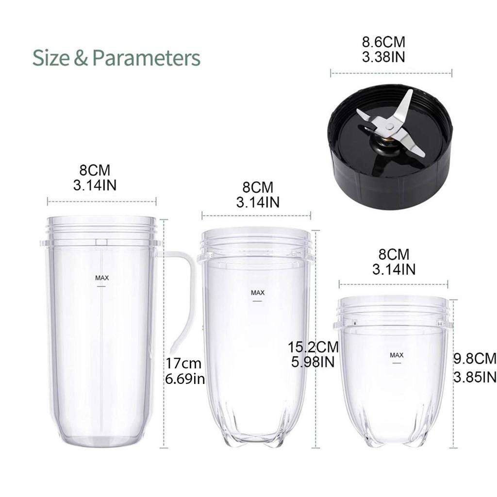 12/16/22oz Electric Juicer Cup Mug with Extractor Blade Lid For MB Blender Replacement Juicer Restaurant Bar Juicer Cup