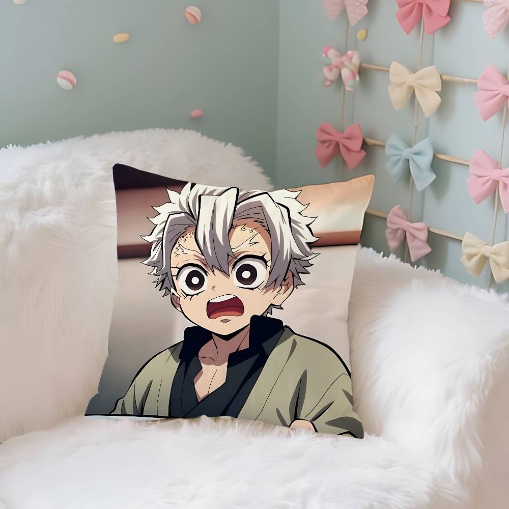 Cute SShinazugawa SanemiS Case Plush Fabric Soft Pillowcase Double Sided Print Cushion Cover Household Gifts