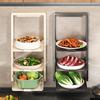 Kitchen Storage Rack - Multi-Functional 2/3 Tiered Wonder Rack With Serving Tray - No Drilling Required Foldable