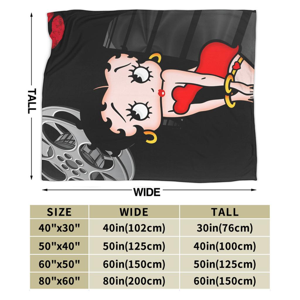 Warm Blanket Airplane Travel B-Bettys Boops Bedding Throws  Flannel Bedspread For Home Decor Graphic Sofa Bed Cover
