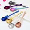 1Pc Stainless Steel Guitar Spoons Rainbow Coffee&Tea Spoon Flatware Drinking Tools