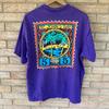 T-shirt grafica St John's Bay anni '90 5 Postes 5 punto singolo viola taglia XL surf
