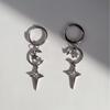 Stainless Steel Star Heart Dangle Earrings Gothic Punk Hollow Drop Hoop Earrings For Women Men Y2K Jewelry