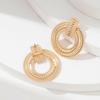 High-End European Geometric Metal Earrings for Women