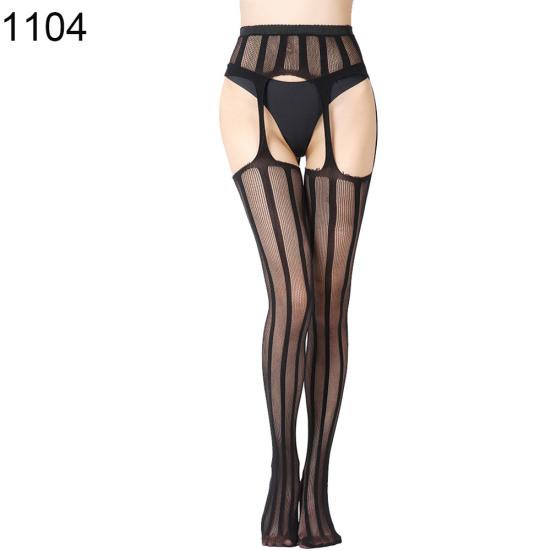 Erotische Damen-Strumpfhose mit offenem Schritt und Spitze, durchsichtige Strumpfhosen