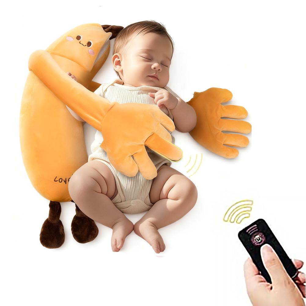 Baby Soothing Palm Pillow with Heartbeat Sound - Anti-Startle Sleep Aid Toy That Simulates Hugging & Back Patting