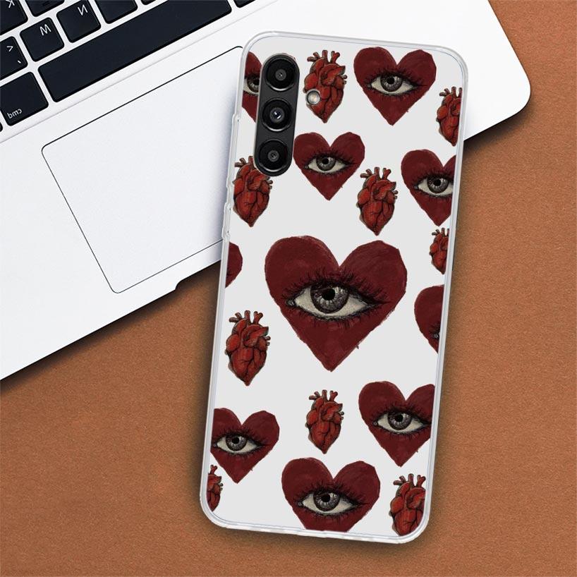 Scary Face Eyes Phone Case For Samsung Galaxy A56 A55 A54 A53 A16 A15 A14 A13 A36 A35 A34 A33 A26 A25 A24 A23 A05S A04S A03S A55