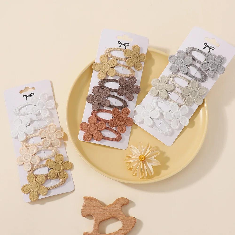 6 Stück/Set Niedliche Gänseblümchen Haarspangen für Baby Mädchen Hübsche Pony Seitenklammern Haarnadeln Prinzessin Haarspange Kinder Haarschmuck