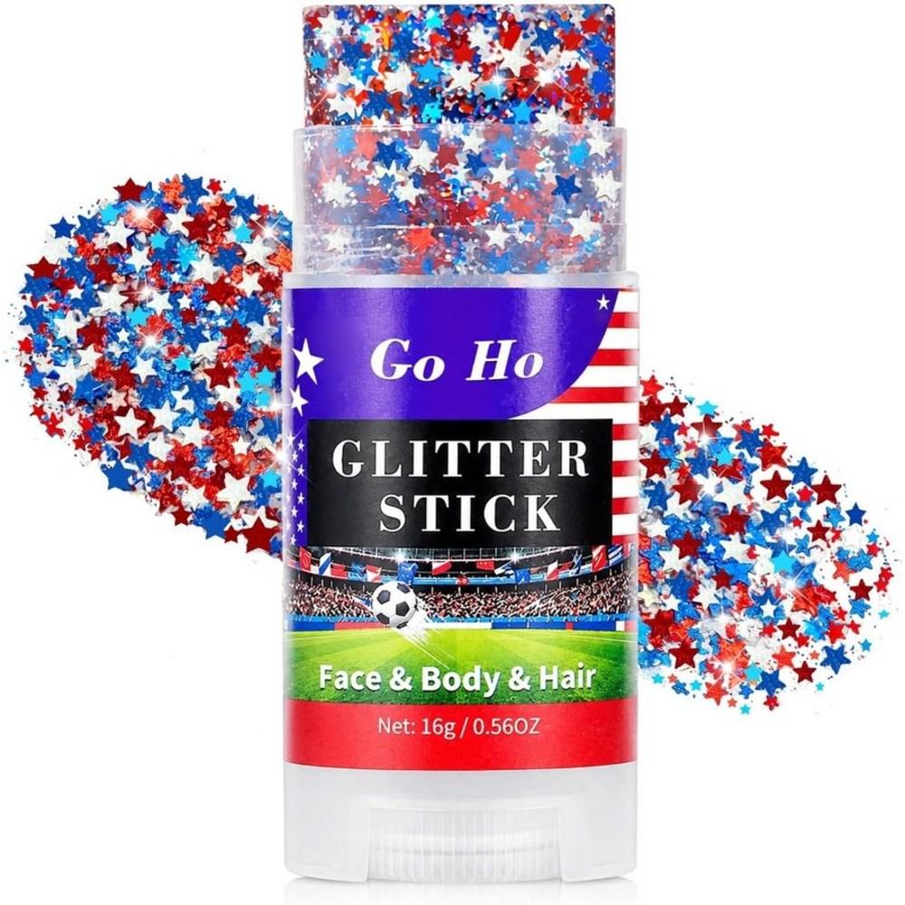 Go Ho Glitter Stick Makeup Body Hair Festival Makeup 1 Pcs 02 Star-shaped Glitter Stick
