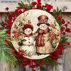 Vintage Wooden Christmas Sign with Snowman Pattern - Navidad Round Sign for Front Door, Wall, Room Hanging Decor - Ideal Memorial Gifts for Family