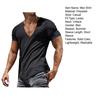 Men Shirt V-Neck Solid Color Breathable Sweat Absorption Quick Dry Dress-up Washable Summer Men Sports T-Shirt Pullover Top for Men
