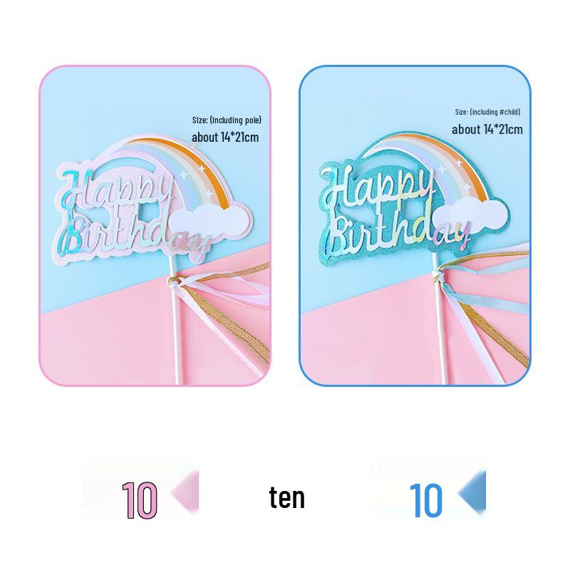 Dazzling Rainbow Tassel Birthday Cake Topper - Dessert Table Decoration