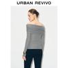 UR 2025 Autumn Women's Simple Off-Shoulder Long Sleeve Knit Top