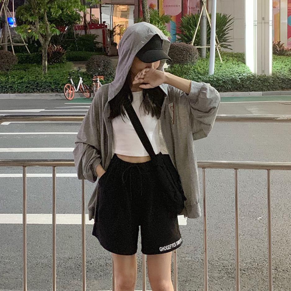 Ležérní kalhoty Dětské volné Letní univerzální Studentské Elastický vysoký pas Nápis Široké nohavice Šortky