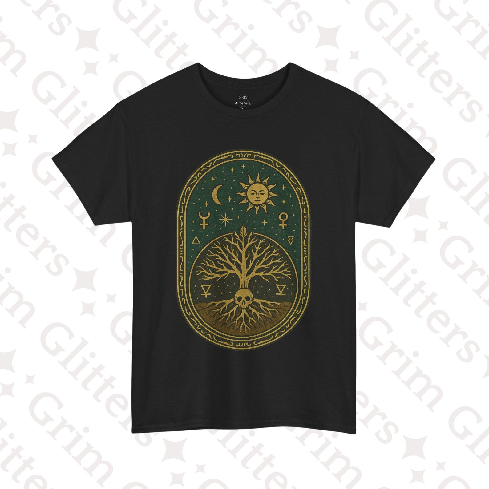 As Above So Below T-Shirt: Alchemical Tree of Life, Occult Gothic Tee S