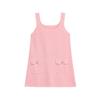 2025 Summer Women's French Sweet Casual Knit Sleeveless Dress with Pocket Brooch