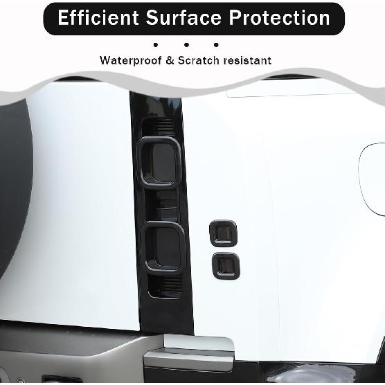 Tail Light Lamp Guard Covers Compatible with Rover Defender 110 2020 2021 2022 2023, Smoked Tinted Light Cover Trim Accessories ABS Material,