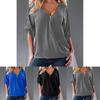 Relaxed Fit Polyester Long Sleeve Vneck Shirt For Women With Spliced Pattern Perfect For Spring