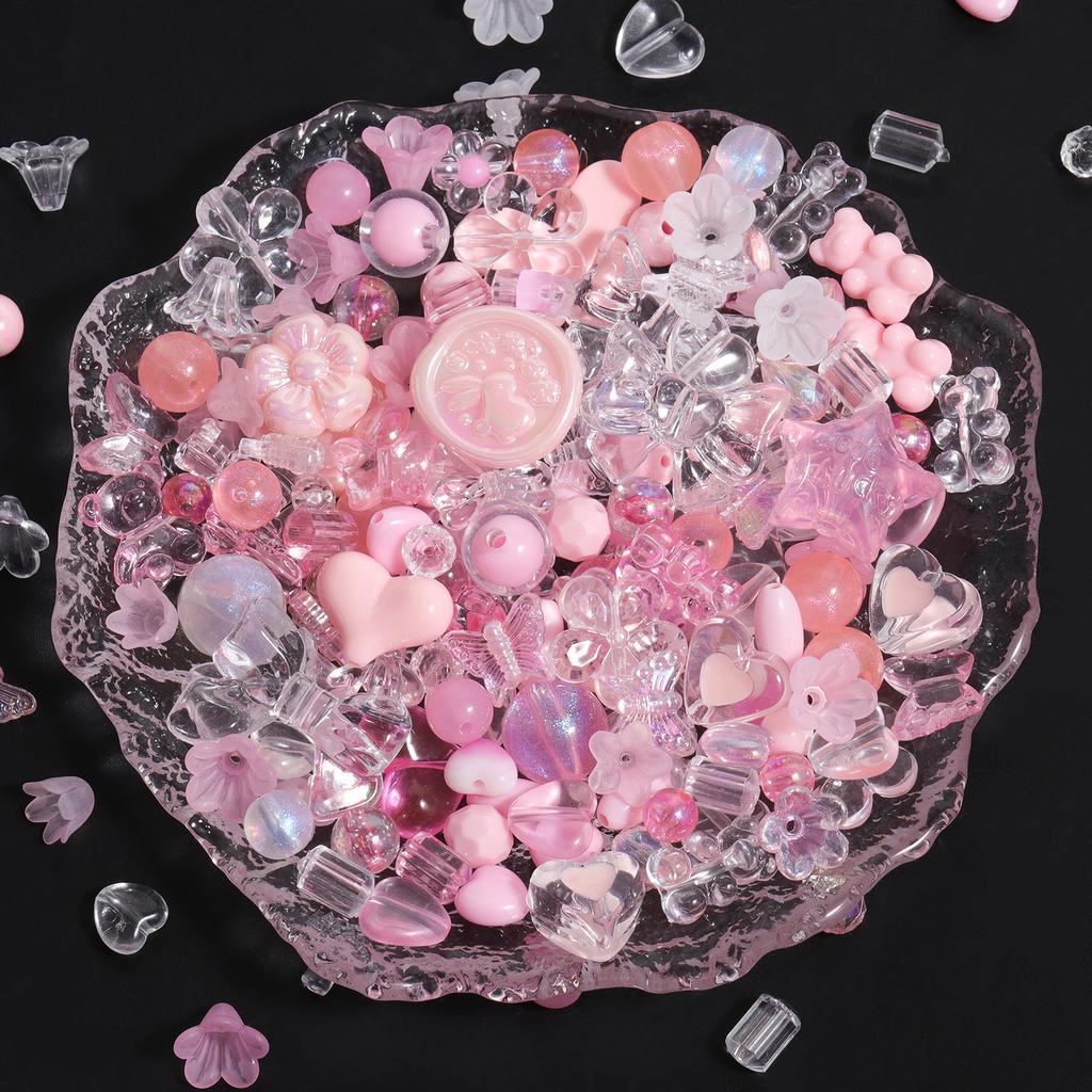 30g/lot Acrylic Beads Star Heart Butterfly Mixed Y2K Loose Spacer Bead for Jewelry Making DIY Bracelets Necklace Accessories