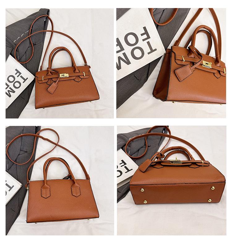2025 Korean Style Large Capacity Textured Platinum Handbag - Versatile Women's Shoulder Crossbody Bag