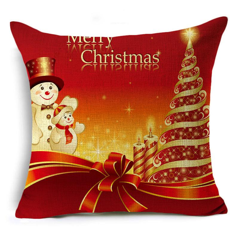 Home Decor Nordic Christmas Red Printed Polyester Pillowcase For Living Room Bedroom Decor Funda De Almohada