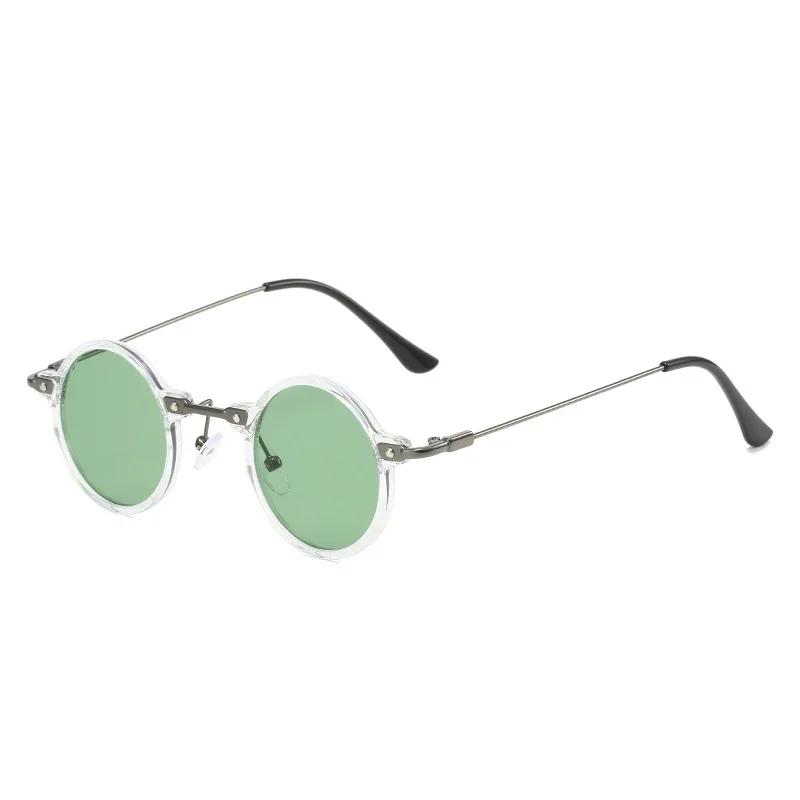 SHAUNA Retro Small Round Women Sunglasses Clear Ocean Lens Shades UV400 Men Punk Sun Glasses
