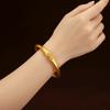 Carved Pattern Metal Opening Bangle Baby Armlet Frosted Golden Wrist Jewelry  for Gifts