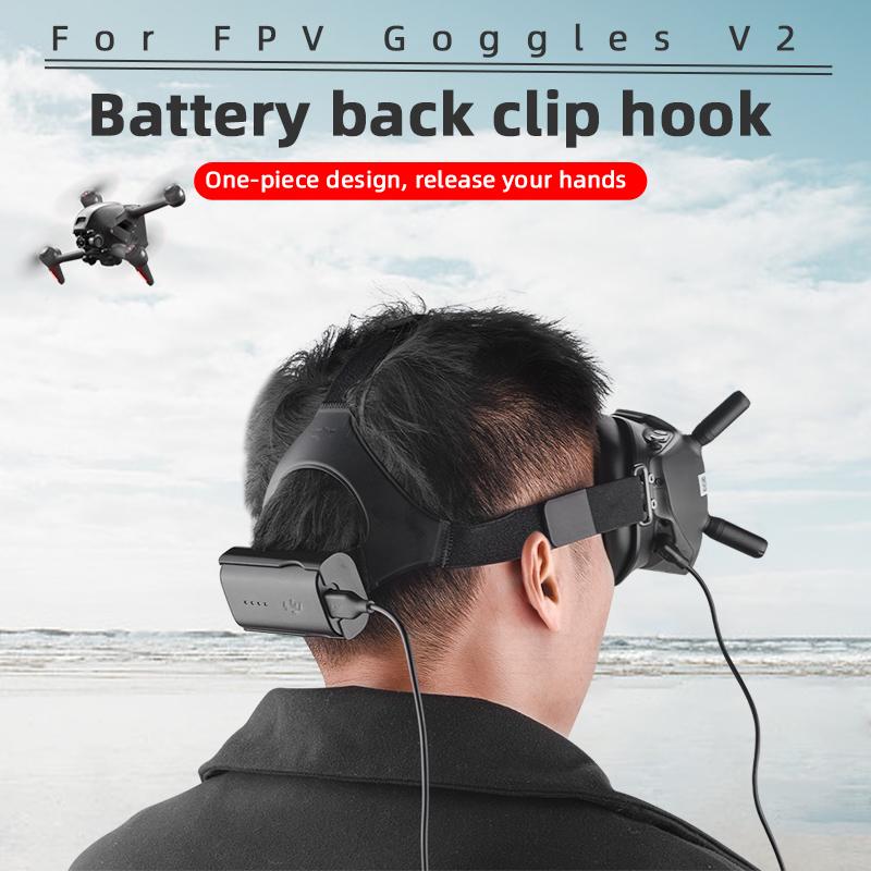 Battery Holder Bracket for DJI Avata/FPV Combo Goggles V2/2 Drone Head Strap Battery Storage Case Back Clip for Flying Glasses