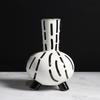 Modern Nordic Black White Striped Ceramic Vase Home Decor for Hotel Apartment Showroom