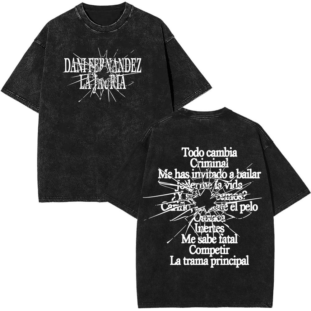 

Rapper Dani Fernandez La Jauria Graphic Vintage Washed Tshirt Men Women Fashion T Shirts Casual Loose Cotton Comfort Tshirts M
