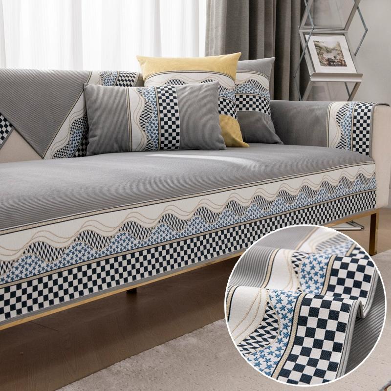 

Полный пакет, скандинавский домашний эстетический коврик для дивана, универсальный противоскользящий чехол для дивана Four Seasons, простая и высококачественная подушка для сиденья, тканевый чехол на спинку 90*160cm