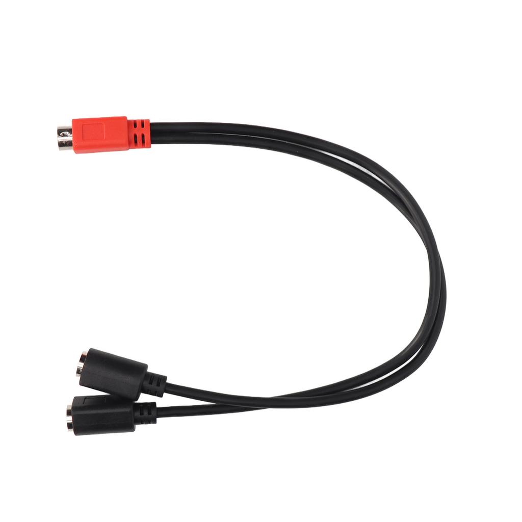 MINI DIN 6 Pin Male To 2 MINI DIN 6 Pin Female Cable Red Black Head MINI DIN 6 Pin Y Splitter Cable 1.0ft