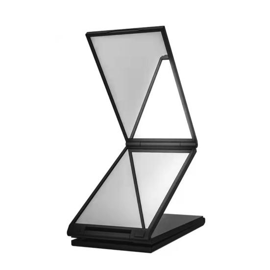 Multi-Angle Folding Self Haircutting Mirror Head Back View Available Foldable Makeup Mirror 4-Way Braiding Barber 360 Degrees Portable Handheld Mirror