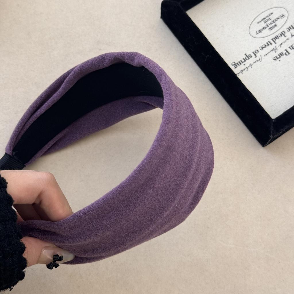Autumn and Winter Women's Suede Wide Headband High Quality Pressed Hair Headband Multiple Colors Ornament