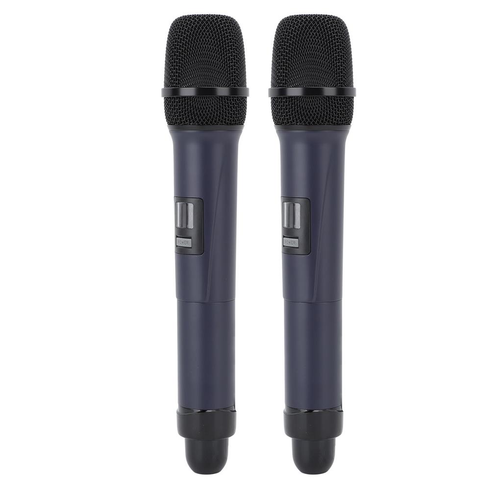 Wireless Microphone Karaoke Mic Dual Handheld Dynamic System with Rechargeable Receiver for Party Church Meeting