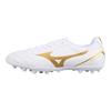 Mizuno Folgado AG Tacchetti Corti in Gomma Campo Sintetico Antiscivolo Resistenti all'Usura Scarpe da Calcio Unisex Bianche Oro Sneakers P1GA249407
