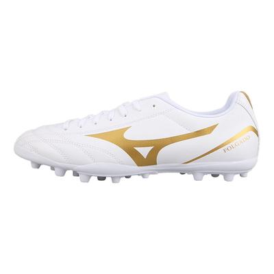 Folgado AG Goma Tacos Cortos Césped Artificial Antideslizante Resistente al Desgaste Zapatillas de Fútbol Unisex Blanco Dorado Zapatillas P1GA249407