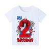 Spider Man Children's Digital T-shirt Children's Top Cartoon Summer Preschool Children's Clothing Birthday Short Sleeved T-shirt