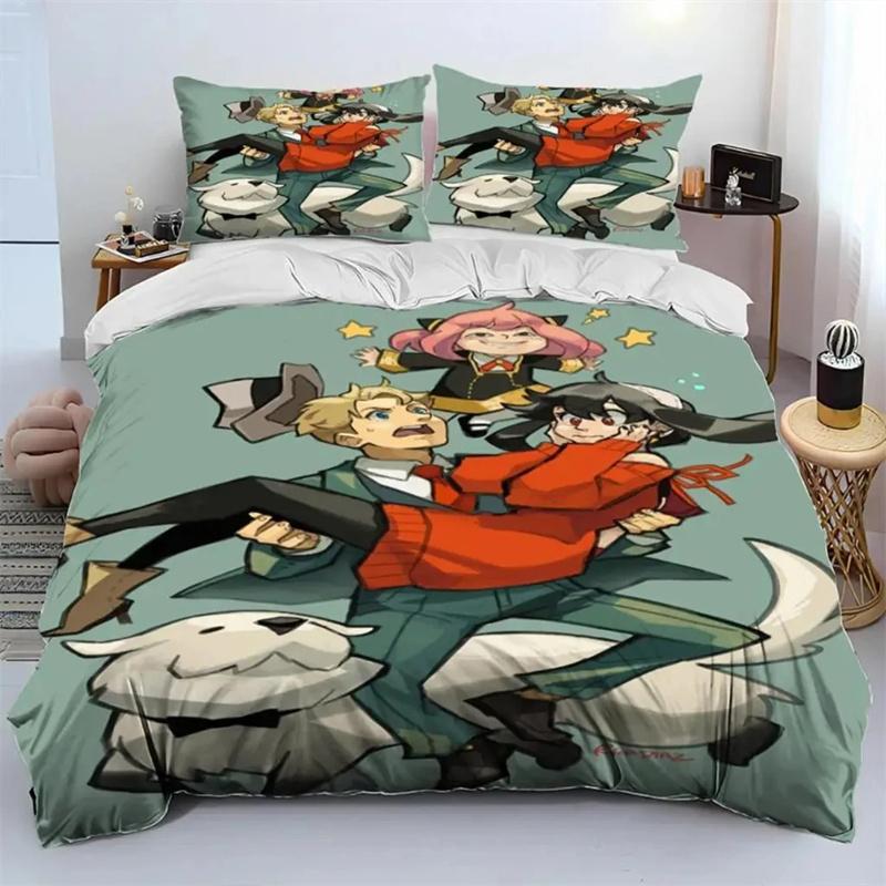 Anime SPY×FAMILY Anya Duvet Cover Set Soft All Season Bedding Comforter with Pillowcases Single Double Queen King Size