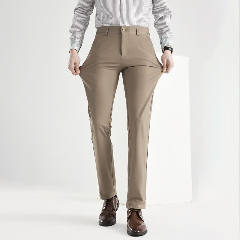 Men's Spring Summer Straight Leg Business Casual Pants