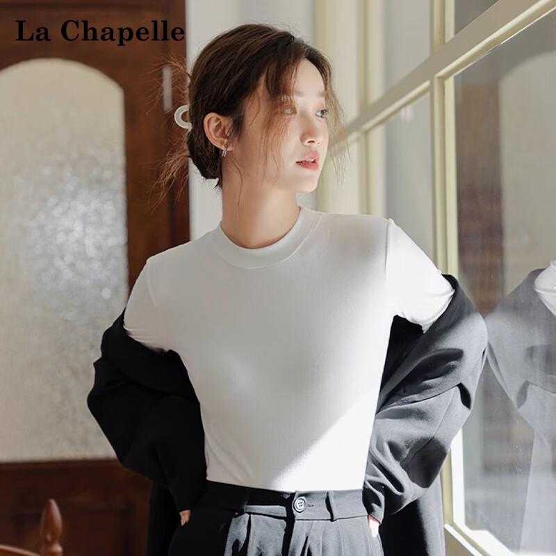La Chapelle Women s Brushed Ribbed Mock Neck Long Sleeve Top L