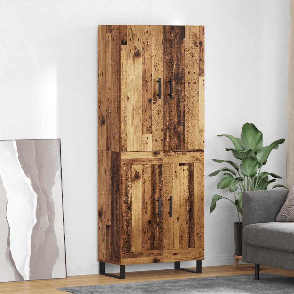 Highboard 2 Pcs Reclaimed Wood 69.5 X 34 X 180 Cm