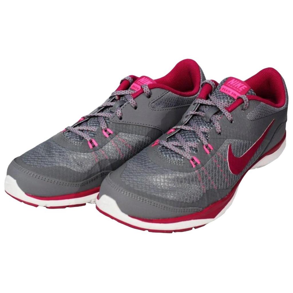 Nike Flex Trainer 5 Comfortable Soft Fabric Non-Slip Wear-Resistant Low-Top Running Shoes Women Sneaker Gray Red 724858-008